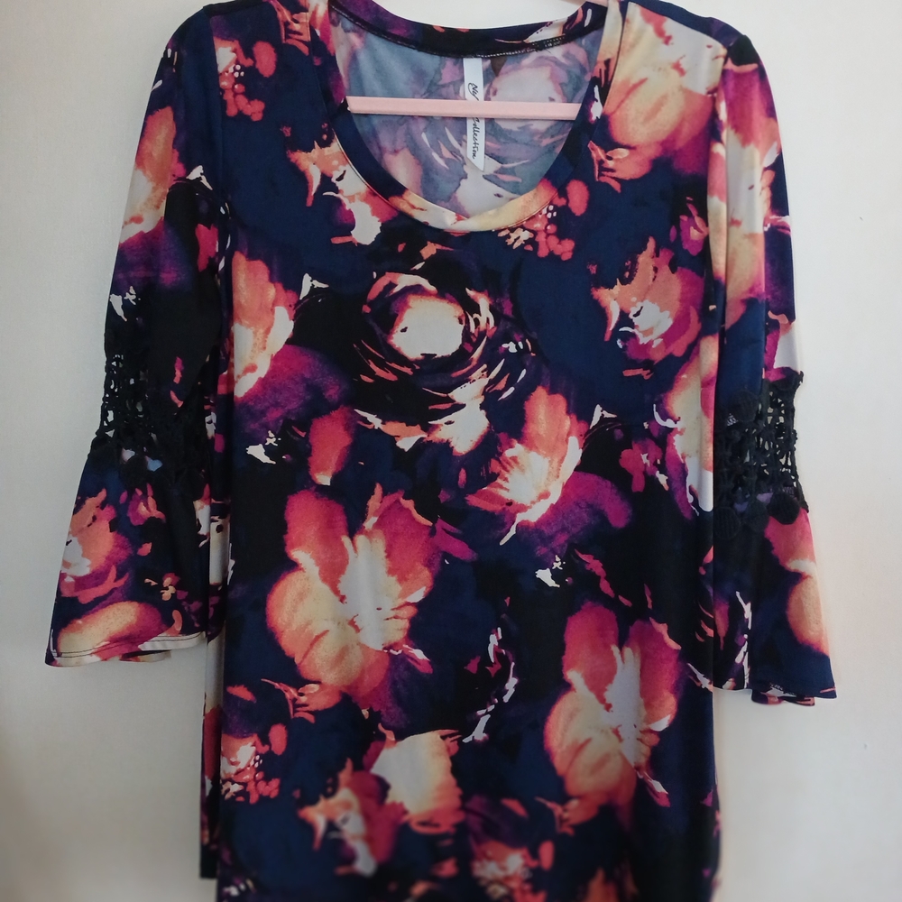 NY Collection Floral Women's Blouse Size M